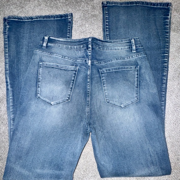 Koinshha Womens High Waisted Jeans Flare Stretch Boyfriend Bootcut Casual Jeanss - Picture 4 of 4